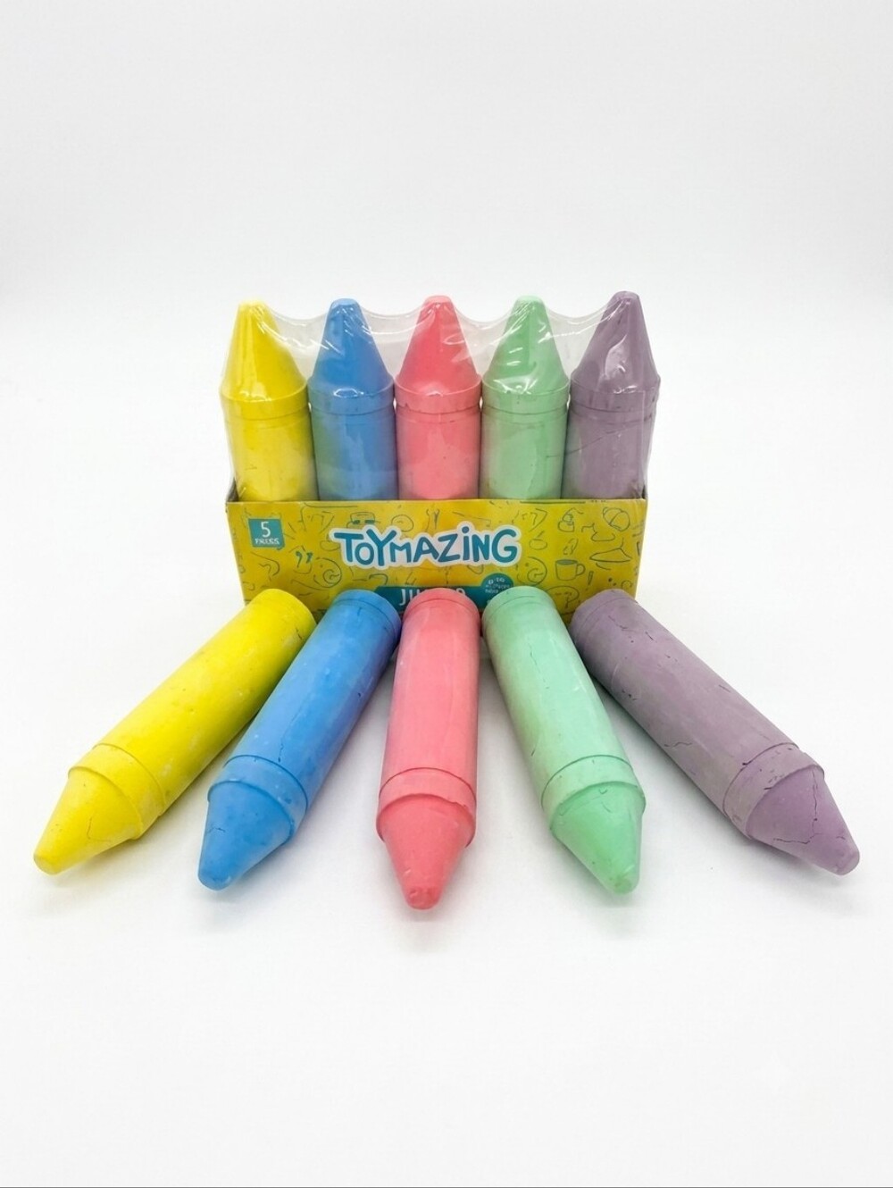 Sidewalk Chalk Jumbo Crayon Set - Yellow, Blue, Red, Green, Purple